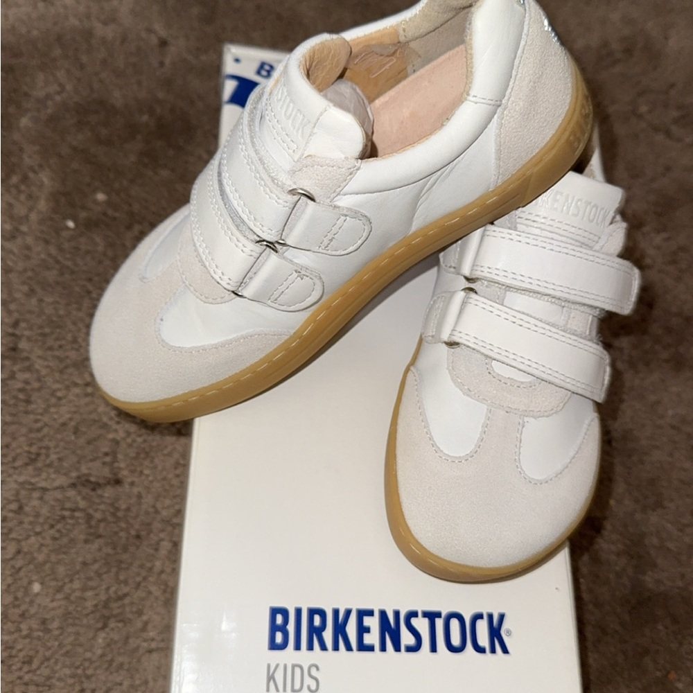 Birkenstock Kids White and Tan Sneakers